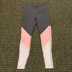 Grey/Light Pink Tone M Fabletics Leggings